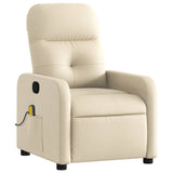 Fauteuil inclinable de massage crème tissu