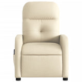 Fauteuil inclinable de massage crème tissu