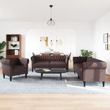 Ensemble de canapés 3 pcs marron foncé tissu
