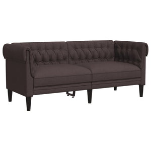 Ensemble de canapés 3 pcs marron foncé tissu