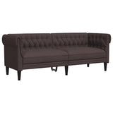 Ensemble de canapés 3 pcs marron foncé tissu