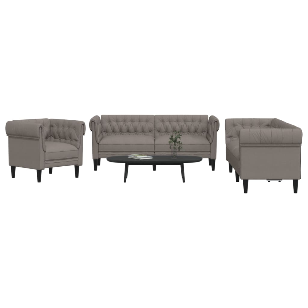 Ensemble de canapés 3 pcs taupe tissu