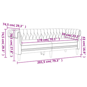 Ensemble de canapés 2 pcs vert foncé tissu