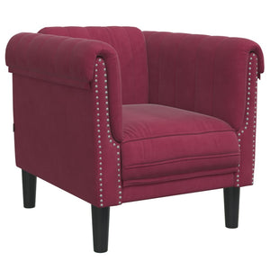 Ensemble de canapés 3 pcs rouge bordeaux velours