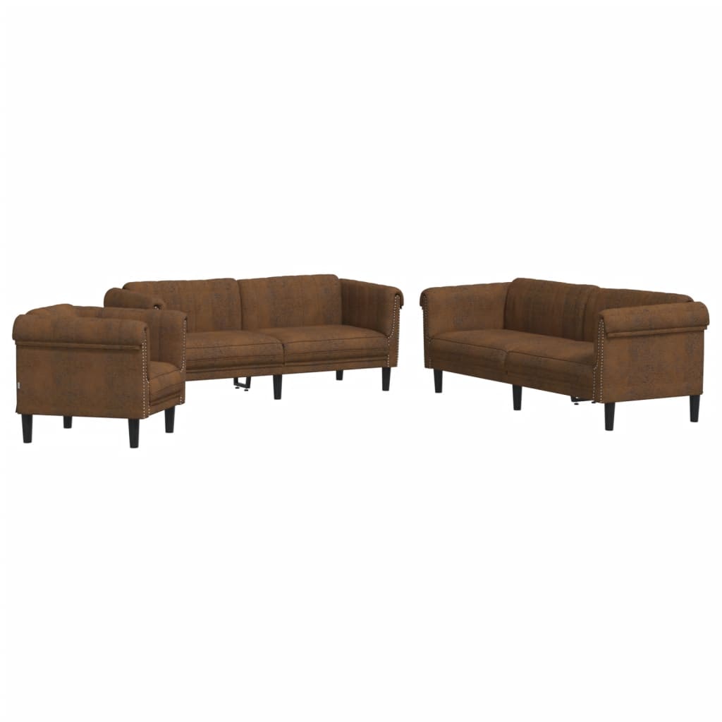 Ensemble de canapés 3 pcs marron velours