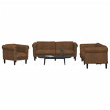 Ensemble de canapés 3 pcs marron velours