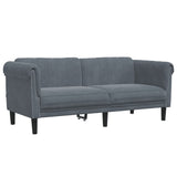 Ensemble de canapés 2 pcs gris foncé velours