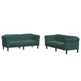 Ensemble de canapés 2 pcs vert foncé velours