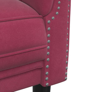 Ensemble de canapés 2 pcs rouge bordeaux velours