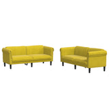 Ensemble de canapés 2 pcs jaune velours