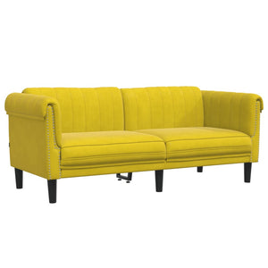 Ensemble de canapés 2 pcs jaune velours