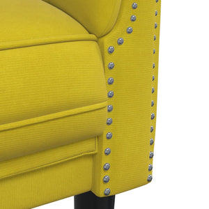 Ensemble de canapés 2 pcs jaune velours