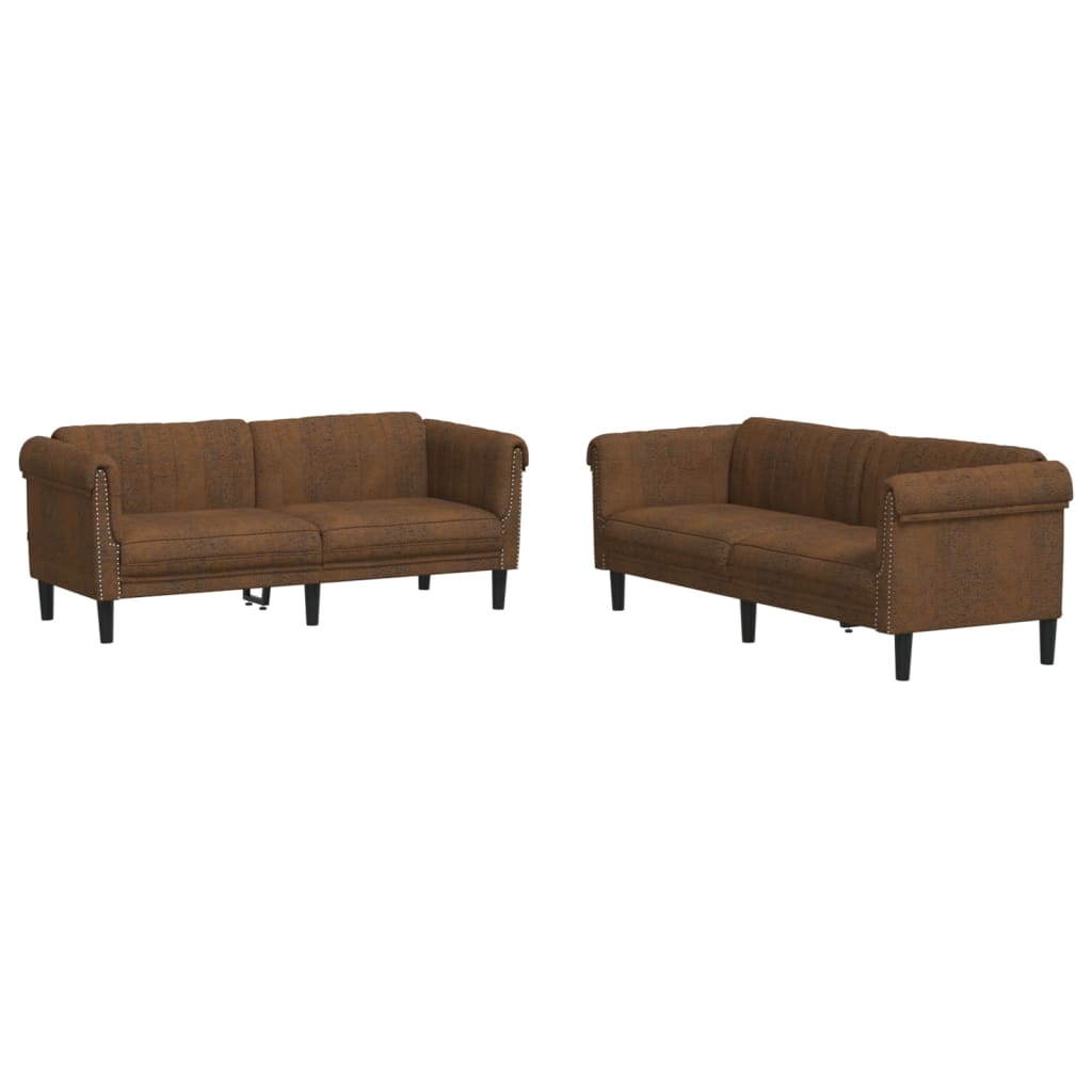 Ensemble de canapés 2 pcs marron velours