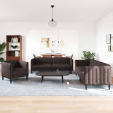 Ensemble de canapés 3 pcs marron foncé tissu