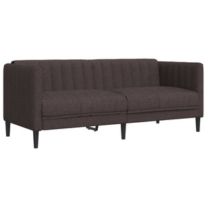 Ensemble de canapés 3 pcs marron foncé tissu