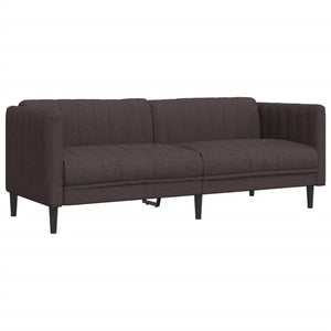 Ensemble de canapés 3 pcs marron foncé tissu