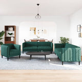 Ensemble de canapés 3 pcs vert foncé tissu