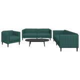 Ensemble de canapés 3 pcs vert foncé tissu