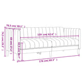 Ensemble de canapés 3 pcs crème tissu