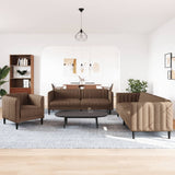 Ensemble de canapés 3 pcs marron tissu