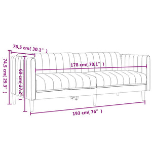 Ensemble de canapés 3 pcs marron tissu