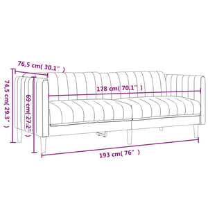 Ensemble de canapés 2 pcs noir tissu