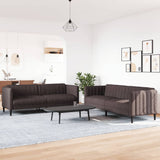 Ensemble de canapés 2 pcs marron foncé tissu