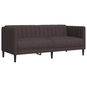 Ensemble de canapés 2 pcs marron foncé tissu