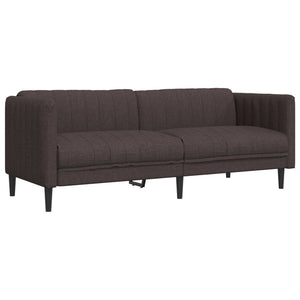 Ensemble de canapés 2 pcs marron foncé tissu