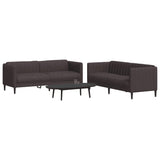 Ensemble de canapés 2 pcs marron foncé tissu