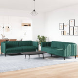 Ensemble de canapés 2 pcs vert foncé tissu