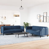 Ensemble de canapés 2 pcs bleu tissu