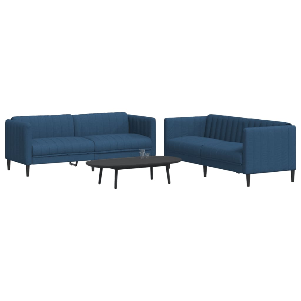 Ensemble de canapés 2 pcs bleu tissu
