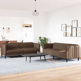 Ensemble de canapés 2 pcs marron tissu