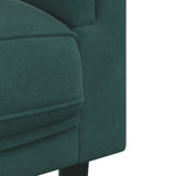 Ensemble de canapés 3 pcs avec coussins vert foncé velours