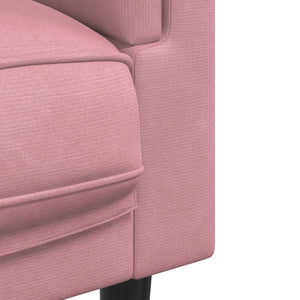 Ensemble de canapés 3 pcs avec coussins rose velours