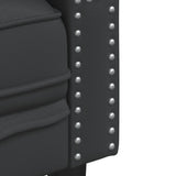 Ensemble de canapé Chesterfield 3 pcs noir similicuir