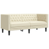 Ensemble de canapé Chesterfield 3 pcs crème similicuir