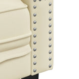 Ensemble de canapé Chesterfield 3 pcs crème similicuir