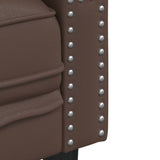 Ensemble de canapé Chesterfield 3 pcs marron similicuir