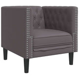 Ensemble de canapé Chesterfield 3 pcs gris similicuir