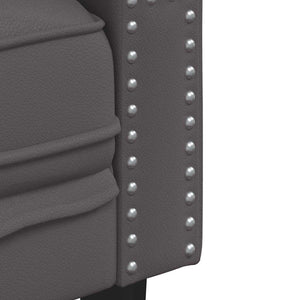 Ensemble de canapé Chesterfield 3 pcs gris similicuir