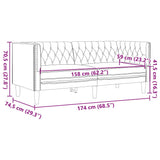 Ensemble de canapé Chesterfield 3 pcs gris similicuir