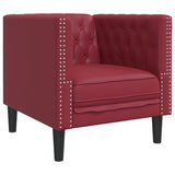Ensemble de canapés Chesterfield 3pcs rouge bordeaux similicuir