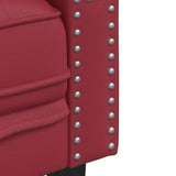 Ensemble de canapés Chesterfield 3pcs rouge bordeaux similicuir