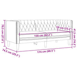 Ensemble de canapés Chesterfield 3pcs rouge bordeaux similicuir