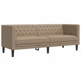Ensemble de canapé Chesterfield 3 pcs cappuccino similicuir