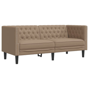Ensemble de canapé Chesterfield 3 pcs cappuccino similicuir