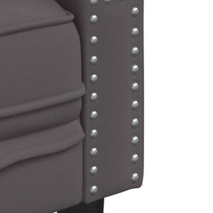 Ensemble de canapé Chesterfield 2 pcs gris similicuir