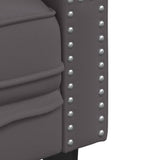 Ensemble de canapé Chesterfield 2 pcs gris similicuir